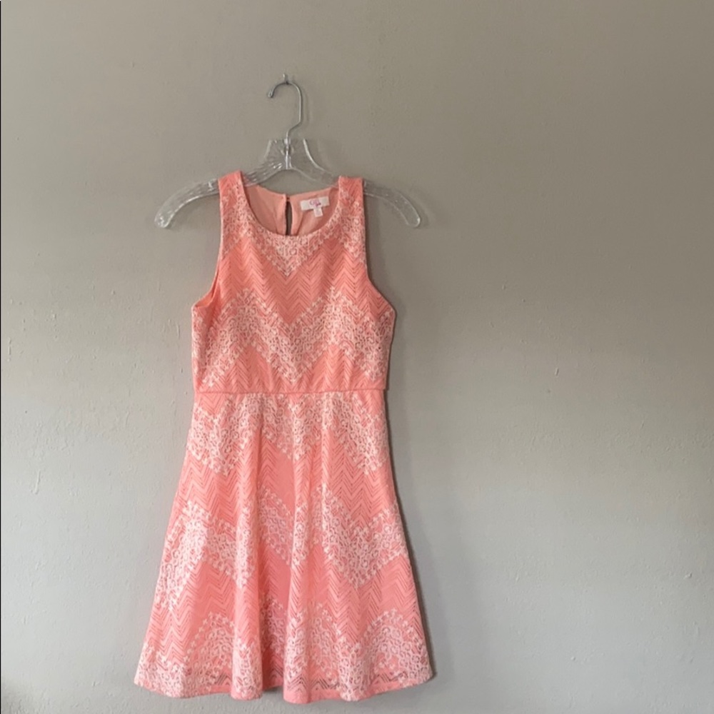 peach dress